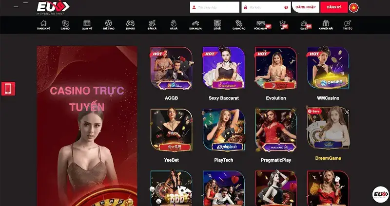 Sảnh casino EU9 đa dạng thể loại game trực tuyến